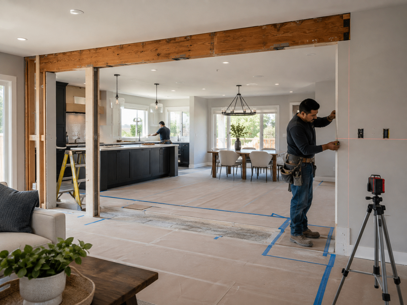 Checking framing alignment with a laser level